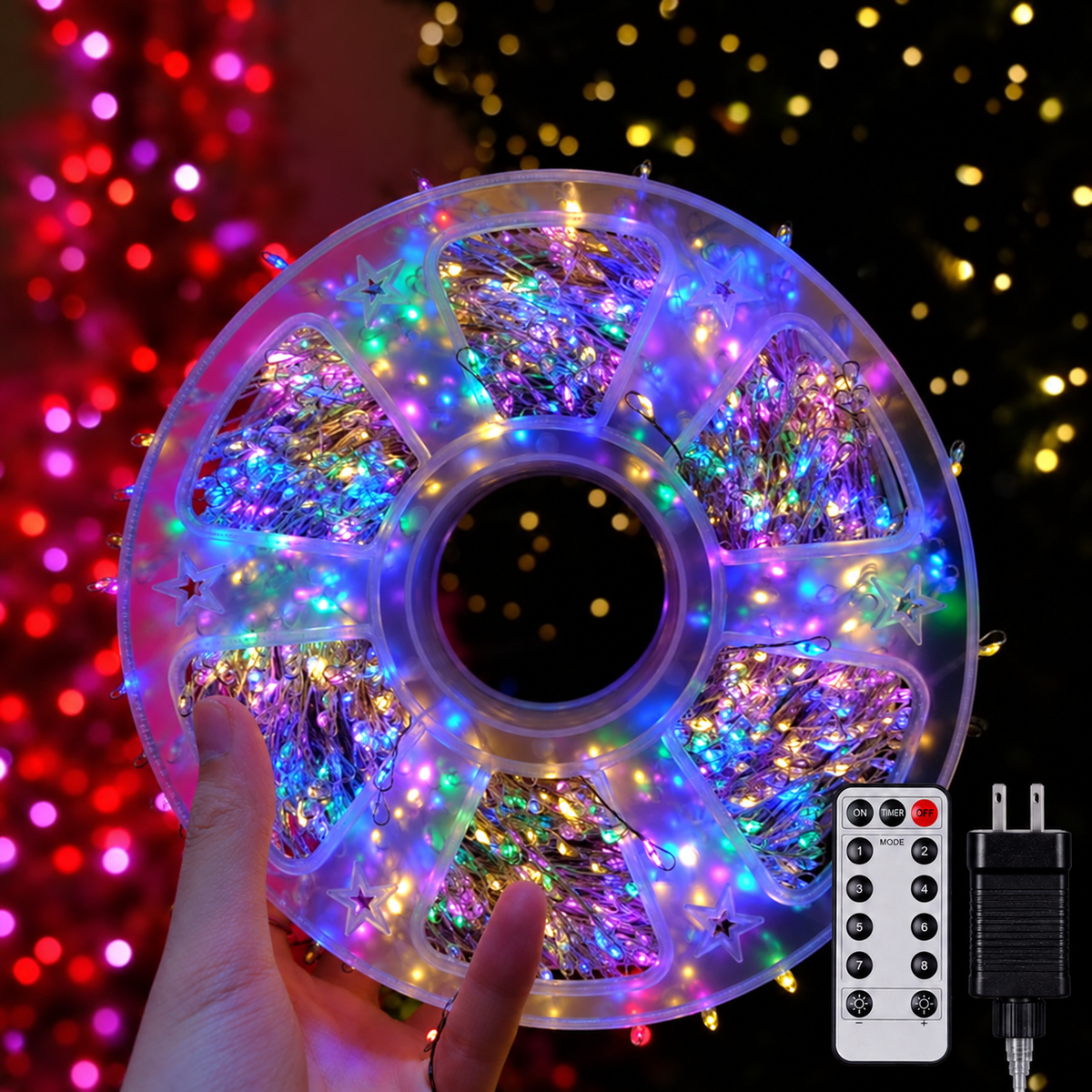 ⏳ Last day to save 50% – ❄️🏡20M 600-LED Christmas String Lights – Warm White or Multicolor Holiday Tree Lights🎅💖
