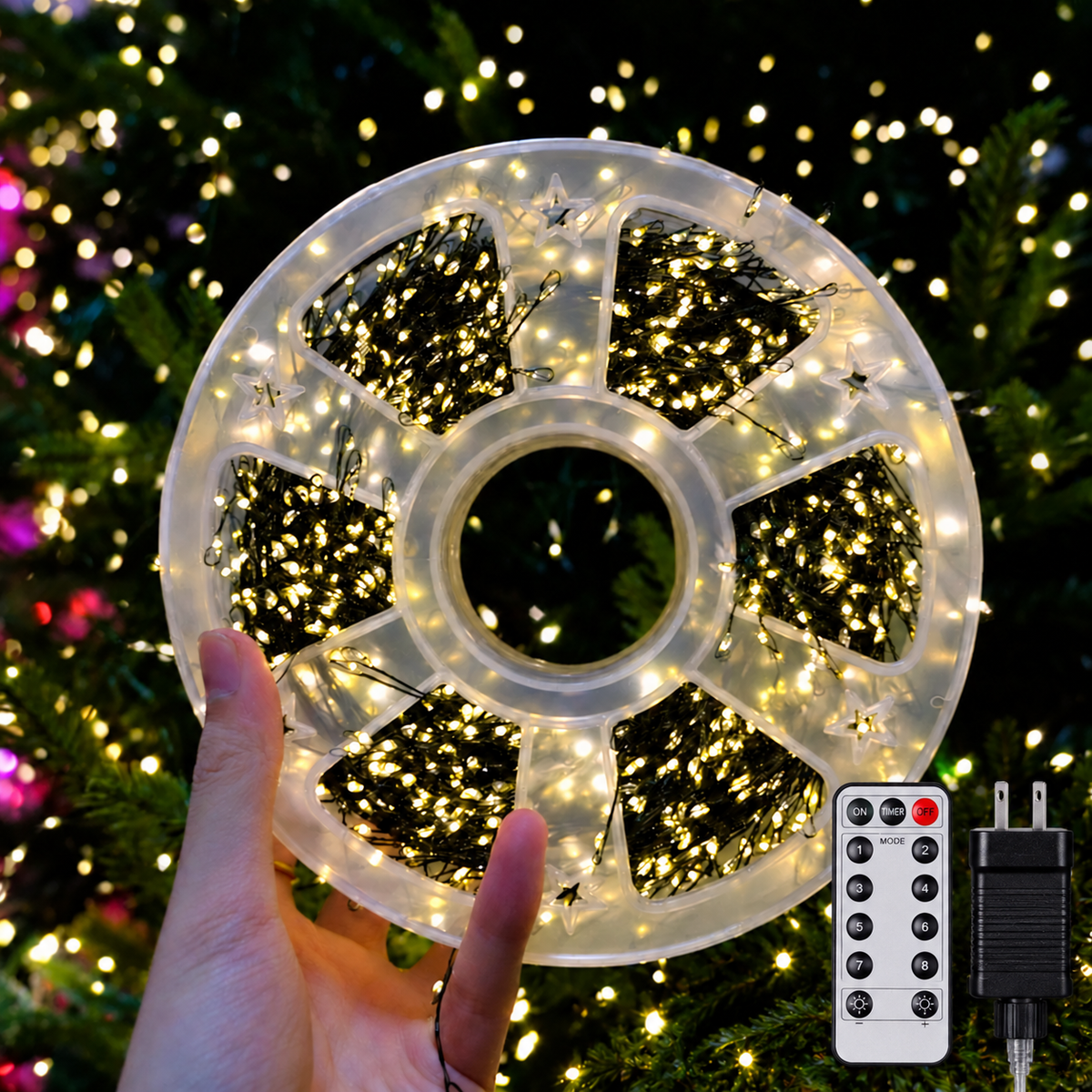 ⏳ Last day to save 50% – ❄️🏡20M 600-LED Christmas String Lights – Warm White or Multicolor Holiday Tree Lights🎅💖